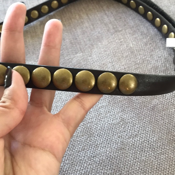 Coach leather belt with brass studs - Picture 3 of 6